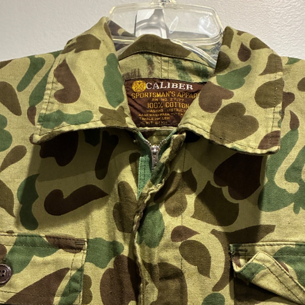 Vintage CALIBER SPORTSMANS Frog Skin/Duck Hunter Camo‎ Coverall Jumpsuit Large